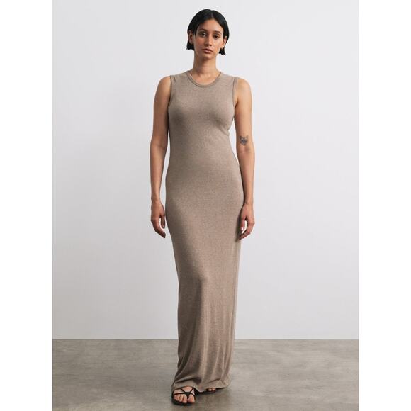 Ozma Tasi Dress Regen Silk Noil Jersey - S - Twig Heather - Picture 1 of 6